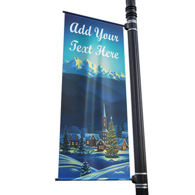Snow Houses Street Pole Banner, FBPP0000012142