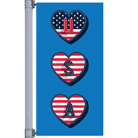 Flag Heart Street Pole Banner