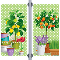 Flower Pots Double Street Pole Banner