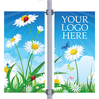 Lady Bugs Double Street Pole Banner