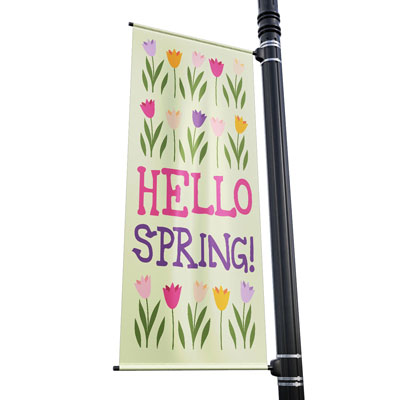 Hello Spring Street Pole Banner | FlagandBanner.com