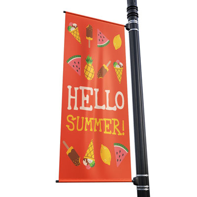 Hello Summer Street Pole Banner | FlagandBanner.com