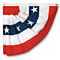 Red White and Blue Stripes & Stars Half Fan