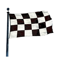 Black and White Checkered Economy Polyester Flag (2 ft. x 3 ft.), DFLAG23CHECBWP