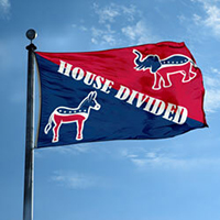 Democrat Republican House Divided Flag, DFLAG35DEMREP
