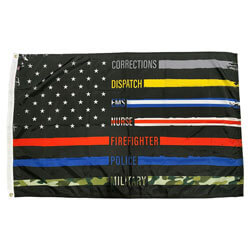 First Responder Thin Line Nylon Flag (3 ft. x 5 ft.), DFLAG35TFRL