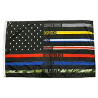 First Responder Thin Line Nylon Flag (3 ft. x 5 ft.), DFLAG35TFRL