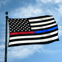 Thin Red and Blue Line US Flag, DFLAG35USTRBL