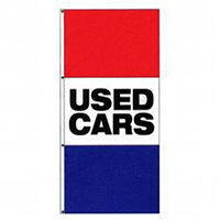 Double-Face Used Cars Dealer Drape Flag, DFLAGD237QK