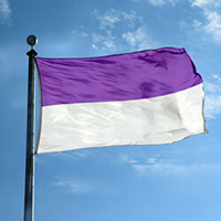 Double Stripe Flag: Lavender/White
