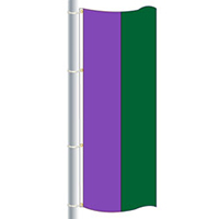 Nylon Lavender-Irish Green Double Stripe Drape Flag