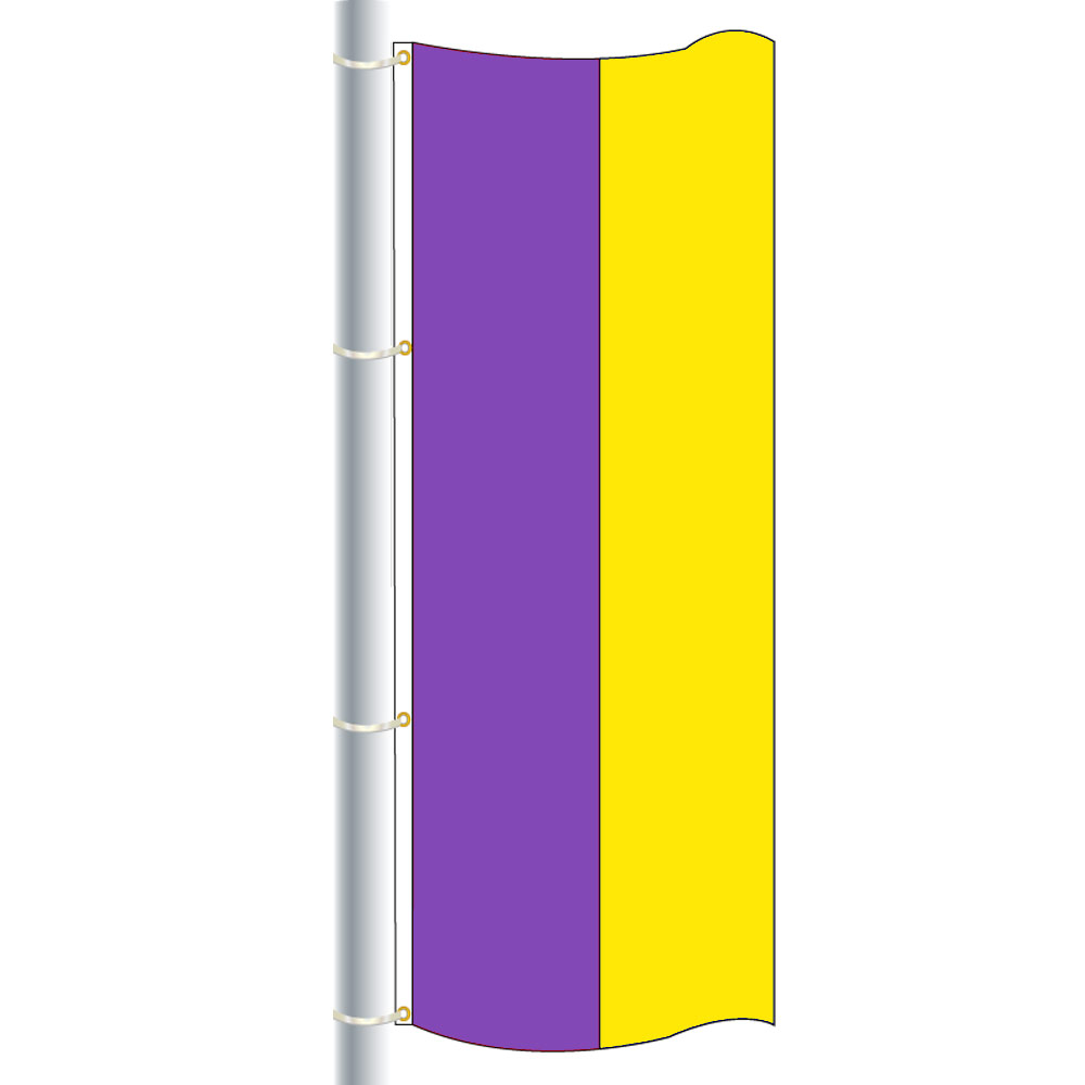 Nylon LavenderYellow Double Stripe Drape Flag