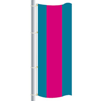 Nylon Turquoise-Magenta-Turquoise Triple Stripe Drape Flag