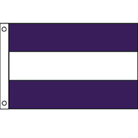 Triple Stripe Flag: Purple/ White/ Purple