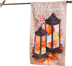 Pumpkin Lanterns Burlap House Flag (28 in. x 44 in.), EE13B10501H