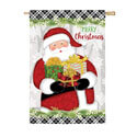 Merry Santa Textured Suede House Flag (28 in. x 44 in.)