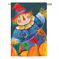 Fall Fella Scarecrow Textured Suede House Flag EE13ES9894H