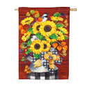 Sunflower Milk Can Textured Suede House Flag; EE13ES9995H