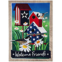 Patriotic Birdhouses Burlap House Flag (28 in. x 44 in.) EE13L9146H