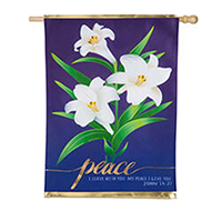 Easter Lilies Linen House Flag EE13L9519H