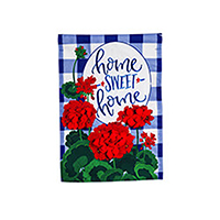 Plaid Patriotic Geraniums Linen House Flag (29 in. x 44 in.) EE13L9836H