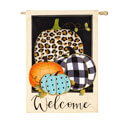 Mixed Print Pumpkins Linen House Flag EE13L9902H