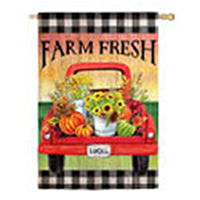 Farm Fresh Flower Truck Suede House Flag EE13S10003H