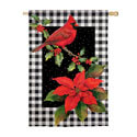 Cardinal and Holly Suede House Flag (28 in. x 44 in.), EE13S10026H