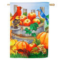 Apples and Pumpkins Suede House Flag EE13S9992H