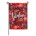 Valentines Day Hearts and Flowers Burlap Garden Flag (12-1/2 in. x 18 in.), EE14B1044G