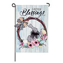 Buffalo Check Bunny Wreath Burlap Garden Flag (12-1/2 in. x 18 in.), EE14B10154G
