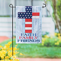 Faith Family Friends Cross Burlap Garden Flag (12-1/2 in. x 18 in.), EE14B10380G