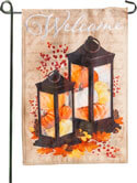 Pumpkin Lanterns Burlap Garden Flag (12-1/2 in. x 18 in.), EE14B10501G
