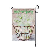 Pastel Easter Egg Basket Garden Burlap Flag, EE14B10724G