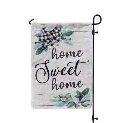 Home Sweet Home Eucalyptus Burlap Garden Flag (12-1/2 in. x 18 in.), EE14B10765G