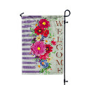 Divided Floral Garden Burlap Flag, EE14B10886G