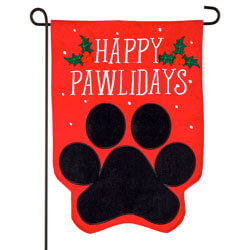 Happy Pawlidays Burlap Garden Flag EE14B9386G