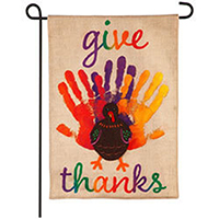 Handprint Turkey Burlap Garden Flag, EE14B9387G
