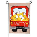 Candy Corn Truck Burlap Garden Flag EE14B9929G