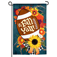 Fall Football Burlap Garden Flag EE14B9983G