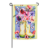 Floral Boots Textured Suede Garden Flag (12-1/2 in. x 18 in.), EE14ES9444G