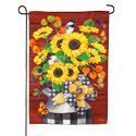 Sunflower Milk Can Textured Suede Garden Flag EE14ES9995G