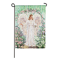 Butterfly Angel Glisten Garden Polyester Flag (12-1/2 in. x 18 in.)