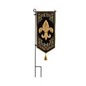 Elegant Fleur De Lis Extra Long Textile Garden Banner (12-1/2 in. x 28 in.), EE14L10112XLG