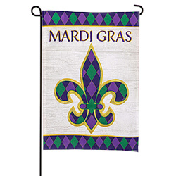 Fleur de Lis Linen Garden Flag (12-1/2 in. x 18 in.), EE14L10115G