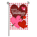 Valentine Hearts and Checks Linen Garden Flag (12-1/2 in. x 18 in.), EE14L10119G