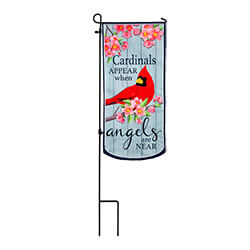Cardinals Appear Extra Long Textile Garden Banner (12-1/2 in. x 28 in.)