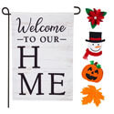 Welcome to Our Home Interchangeable Icon Linen Garden Flag, EE14L9308G