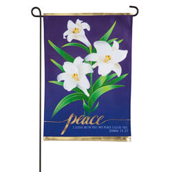 Easter Lilies Linen Garden Flag EE14L9519G