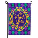 Celebrate Mardi Gras Linen Garden Flag EE14L9520BLG